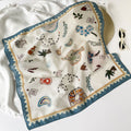 Vintage Floral Print Soft Square Silk Scarf 6W6NSC207