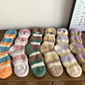 Cozy Fleece Striped Floor Socks 6W8FSO886