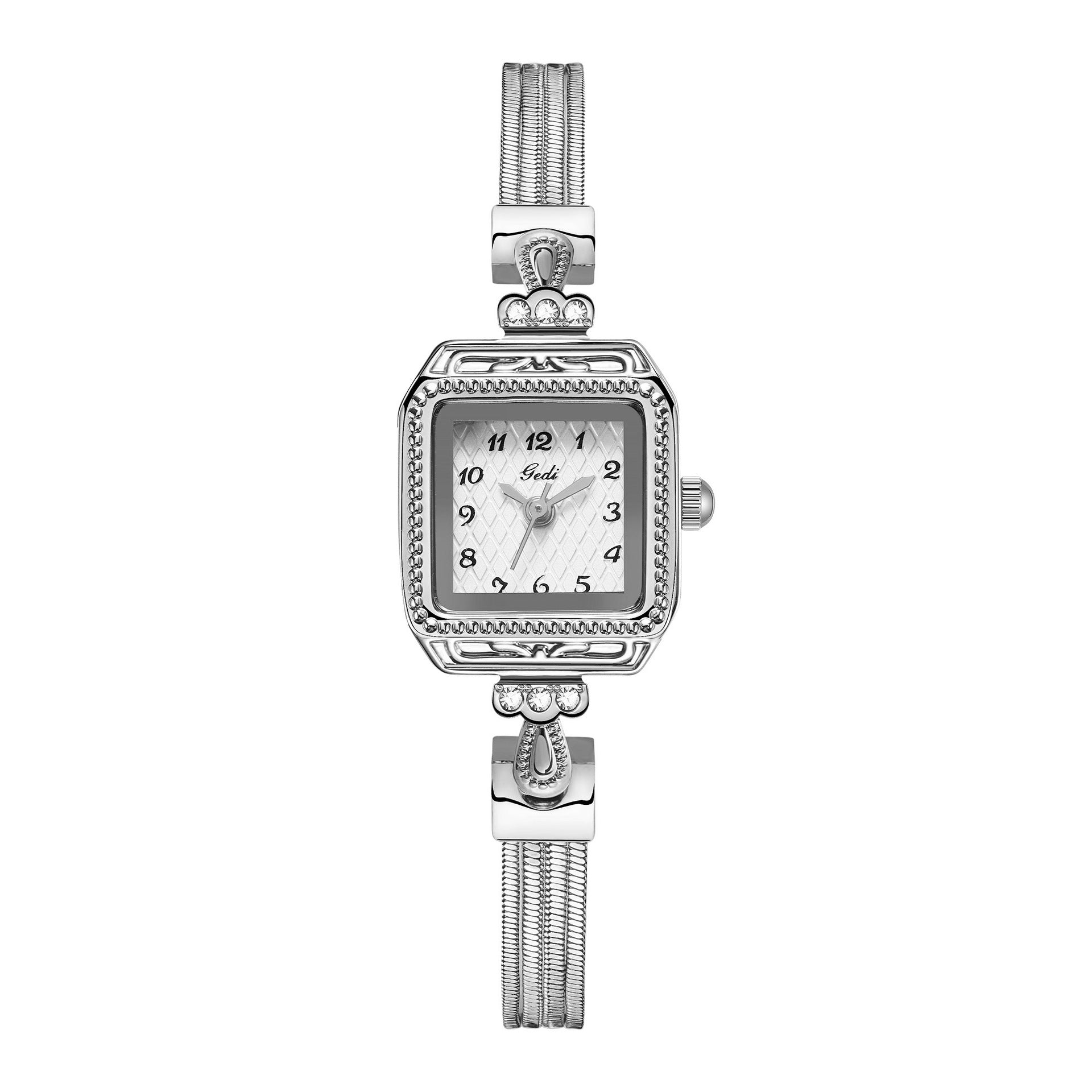 Retro Gold Rhinestone Quartz Bangle Wrist Watch MK2SSAS6W6JWA09