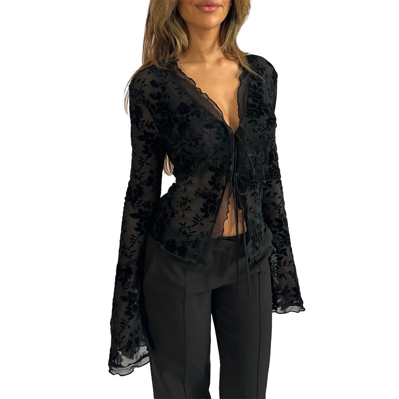Elegant Ruffled Chiffon Blouse - DippedShop Wholesale - #5331