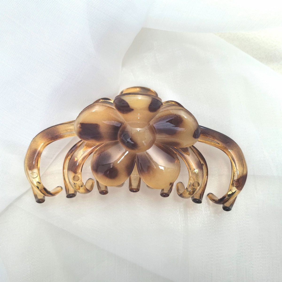Stylish Leopard Print Flower Large Hair Claw 6W6HCP1651