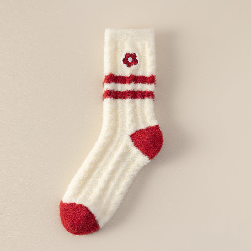 Cute Embroidery Thickened Plush Thermal Socks 6W8FSO898