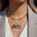 Vintage Gold Oval Pendant Necklace - DippedShop Wholesale - #9939