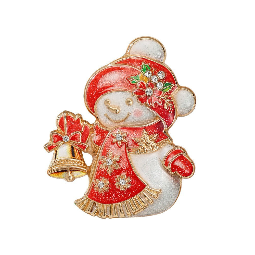 Christmas Series Enamel Rhinestone Brooch 6W6JPB63