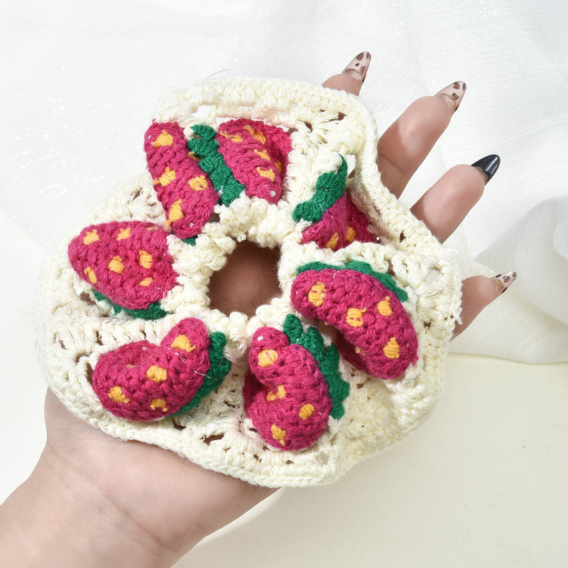 Bohemian Handmade Crochet Colorful Scrunchies DP25F953