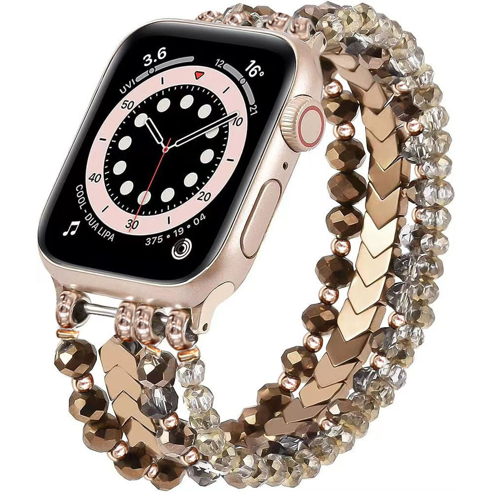 Multi Layer Crystal Beaded Chain Watch Band 6W6JWA89