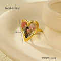 Elegant Crystal Heart Gold Pla - DippedShop Wholesale - #3987