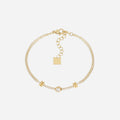 Trendy Gold Plated Zirconia Chain Bracelet 6W6JBR331