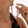 Crystal Tassel Dangle Earrings - DippedShop Wholesale - #2803
