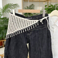 Fashion Hollow Shell Tassel Triangle Knit Headscarf MK2BK6W6HHS18