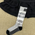 Color Block Musical Note Calf Socks 6W8FSO773