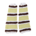 Winter Thicken Plush Striped Knit Slouch Leg Warmers 6W8FSO870
