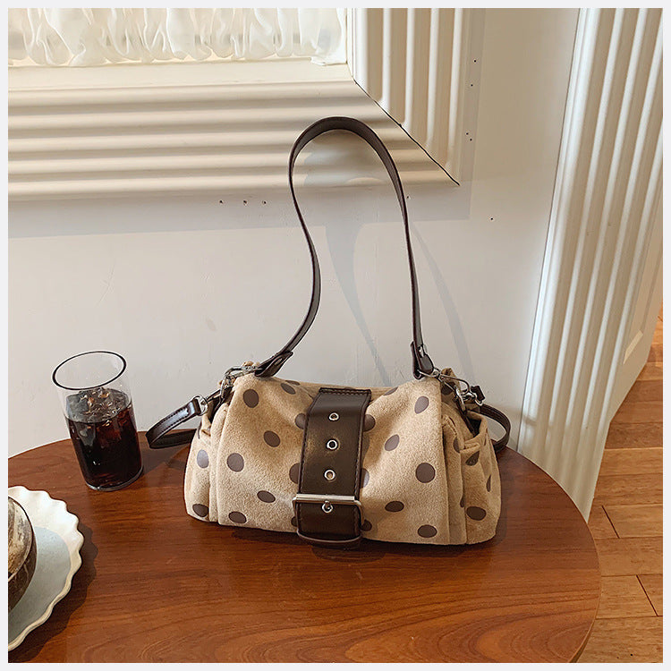 Stylish Polka Dot Canvas Shoulder Bag 6W10BBG1853