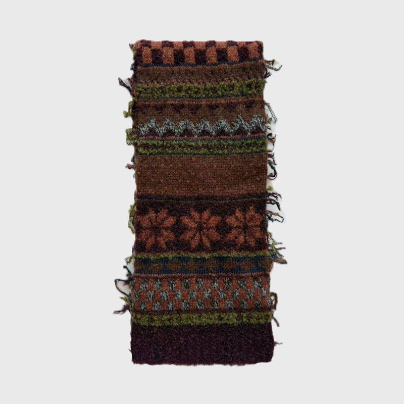 Vintage Boho Style Jacquard Knit Scarf 6W6NSW264