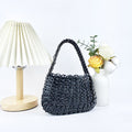 Stylish Solid Color Hand Woven Glitter Sequin Handbag 8CW6BBG514T