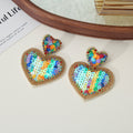 Beaded Heart Stud Earrings - DippedShop Wholesale - #0115