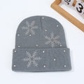 Rhinestone Snowflake Knit Beanie - DippedShop Wholesale - #5299