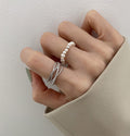Cross Band Bead Ring - DippedShop Wholesale - #1347