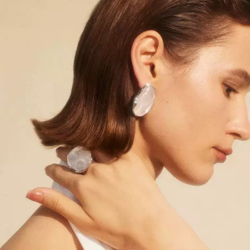 Chunky Irregular Statement Stud Earrings - DippedShop Wholesale - #3603