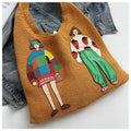 Cartoon Color Block Knit Bag - DippedShop Wholesale - #0739