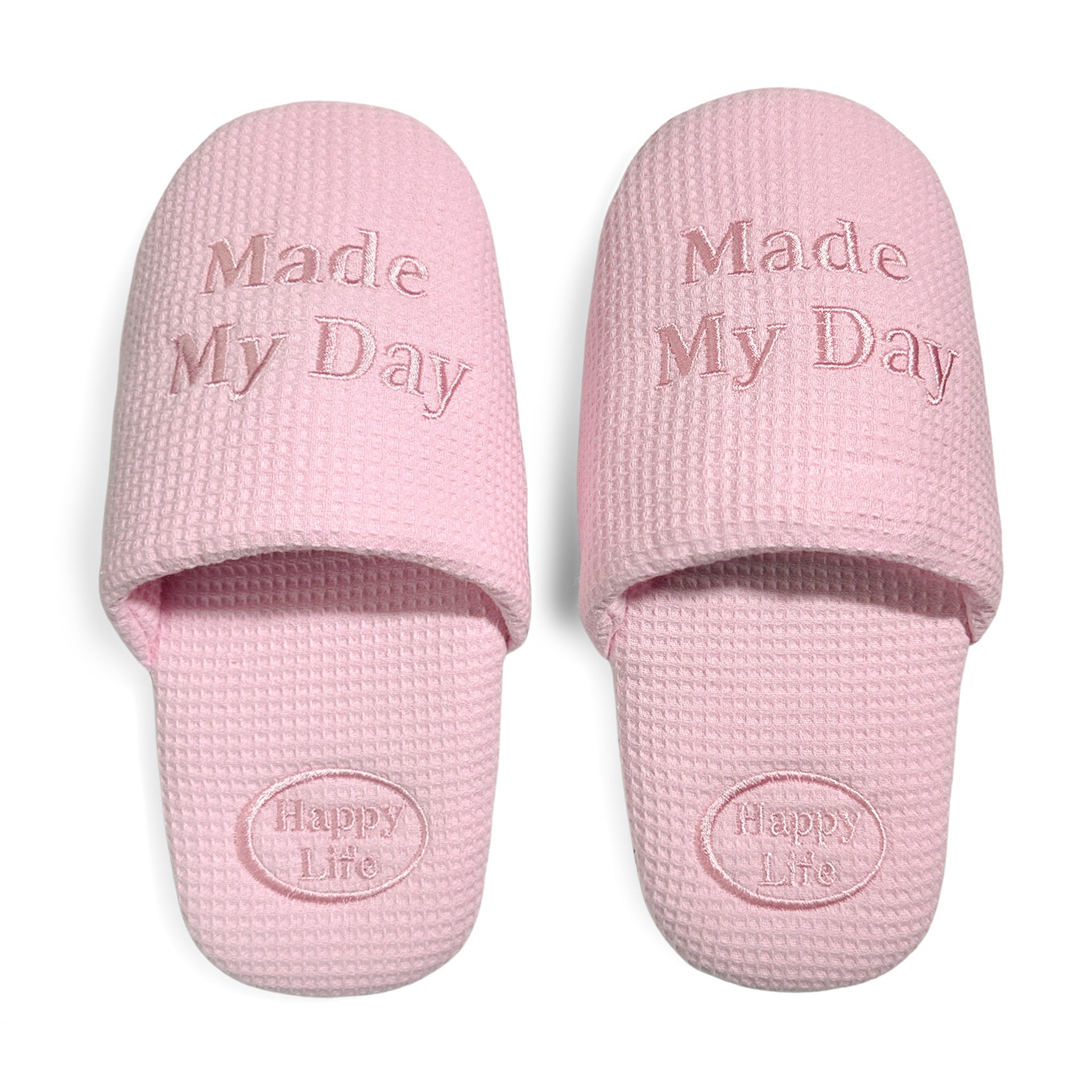 Soft Embroidered Waffle Slippers - DippedShop Wholesale - #5603