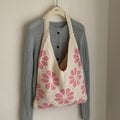 Fresh Color Block Flower Knitted Tote Hnadbag 6W10BBG1789