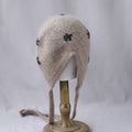 Floral Jacquard Angora Knit Bonnet With Ties 6W6HAT699