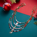 Colorful Christmas Santa Claus Layered Beaded Necklace 6W6JNC887