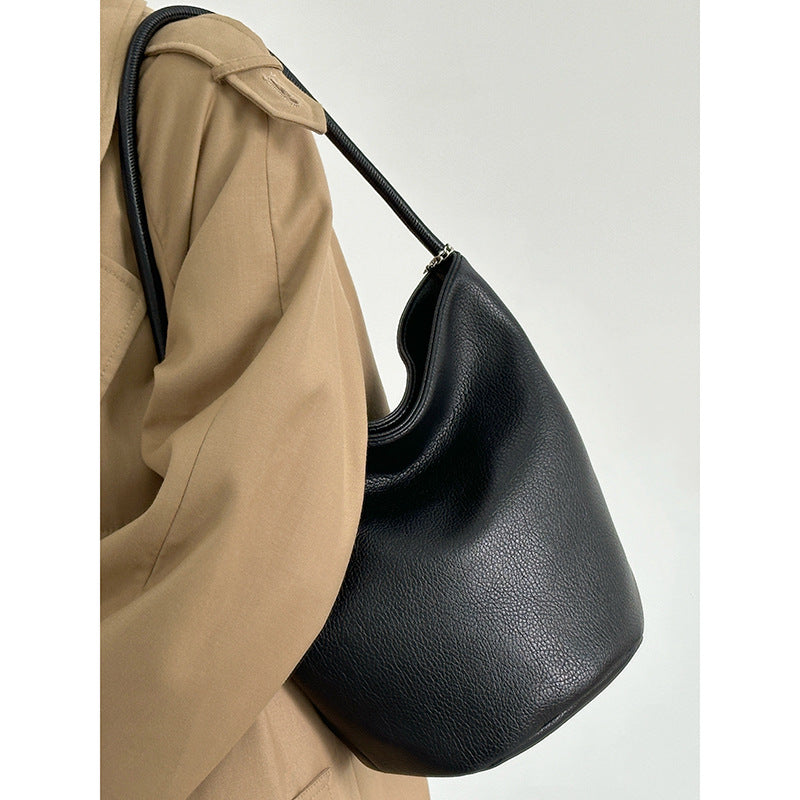 Trendy Solid Color Commuter Bucket Shoulder Bag 6W10BBG2017