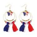 Retro Star Pendant Beaded Chain Frame Earring 8ZA6JER304L