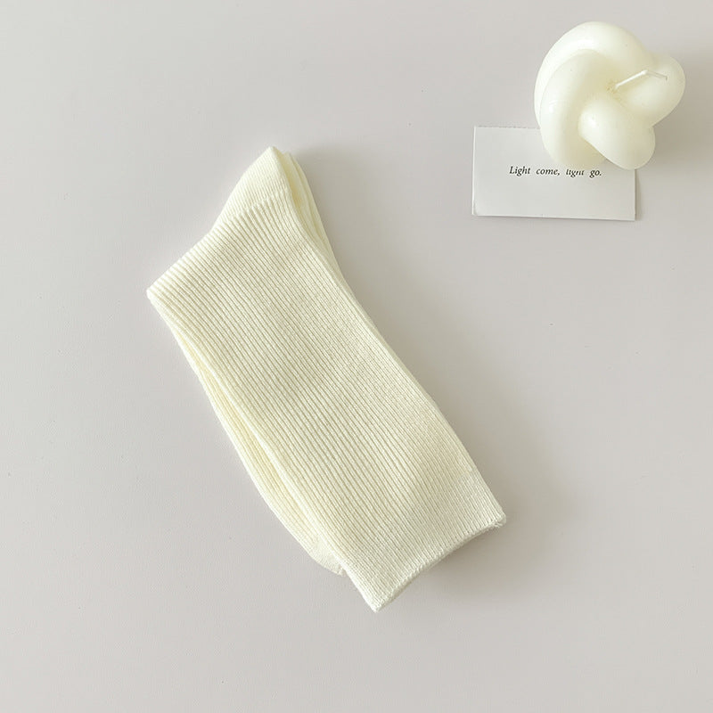 Minimalist Solid Color Scrunch Crew Socks 6W8FSO668