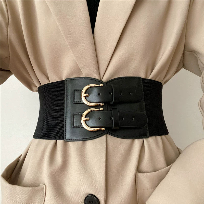 Solid Color Stretchy Adjustable Wide Waist Belt DPWB2826