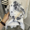 Chic Floral Print Square Silk Scarf 6W6NSI189