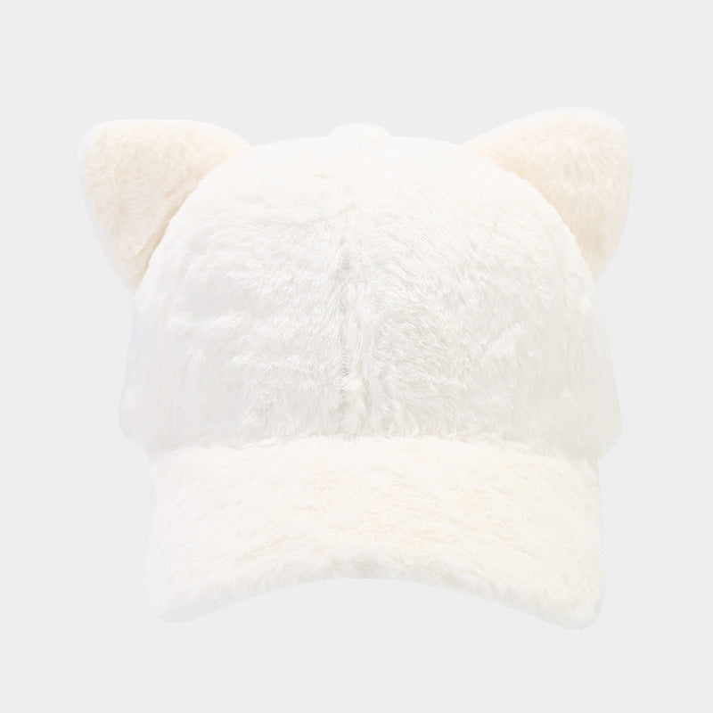 Cute Plush Cat Ears Warm Baseball Cap 6W6HAT536