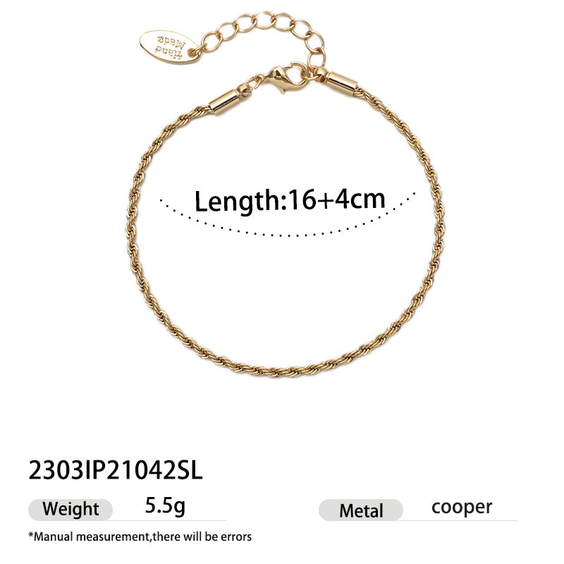 Minimalist Gold Snake Chain Bracelet - DippedShop Wholesale - #2035