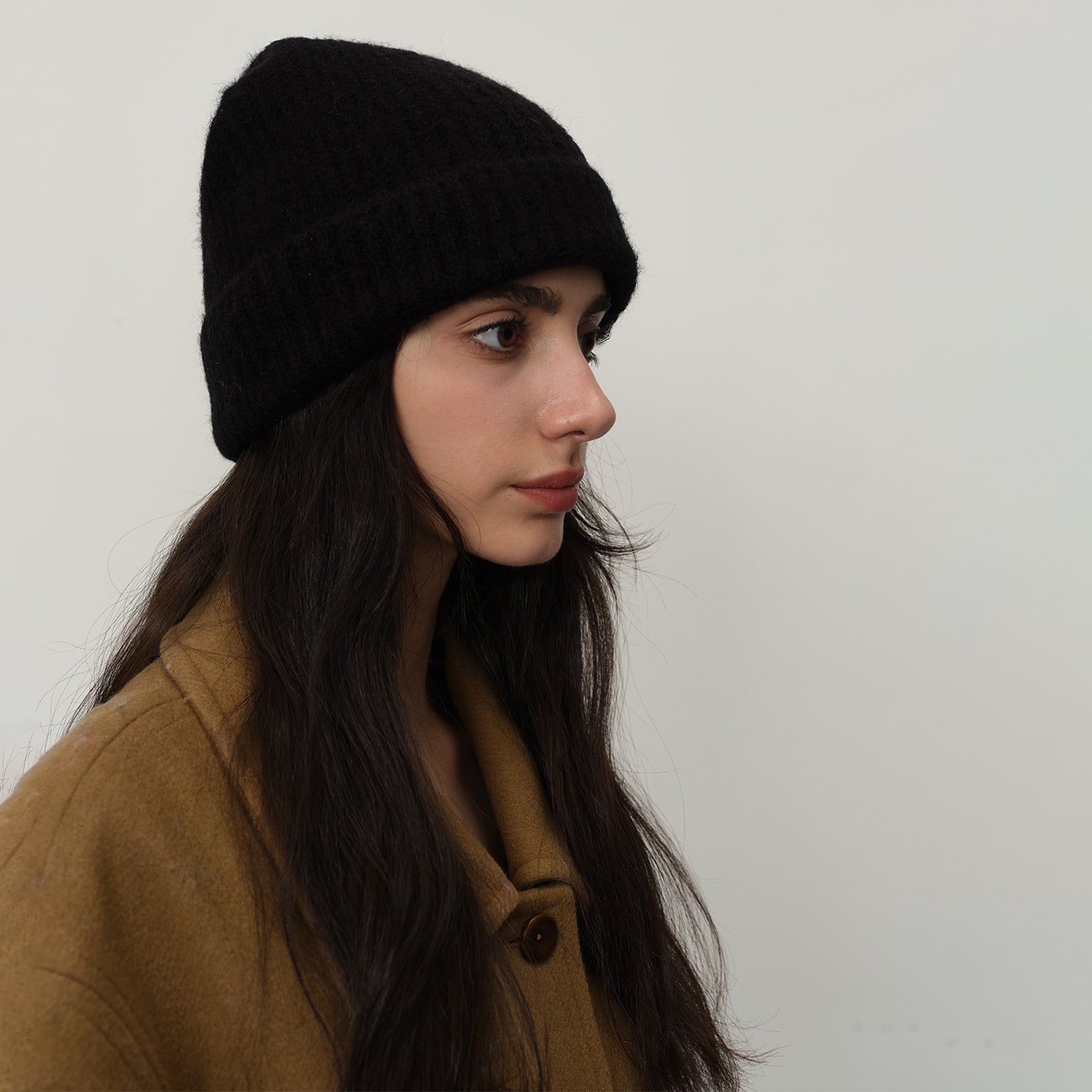 Minimalist Solid Wool Blend Warm Knit Beanie Hat 6W6HAT539