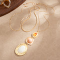 Hammered Resin Pendant Necklace - DippedShop Wholesale - #5395
