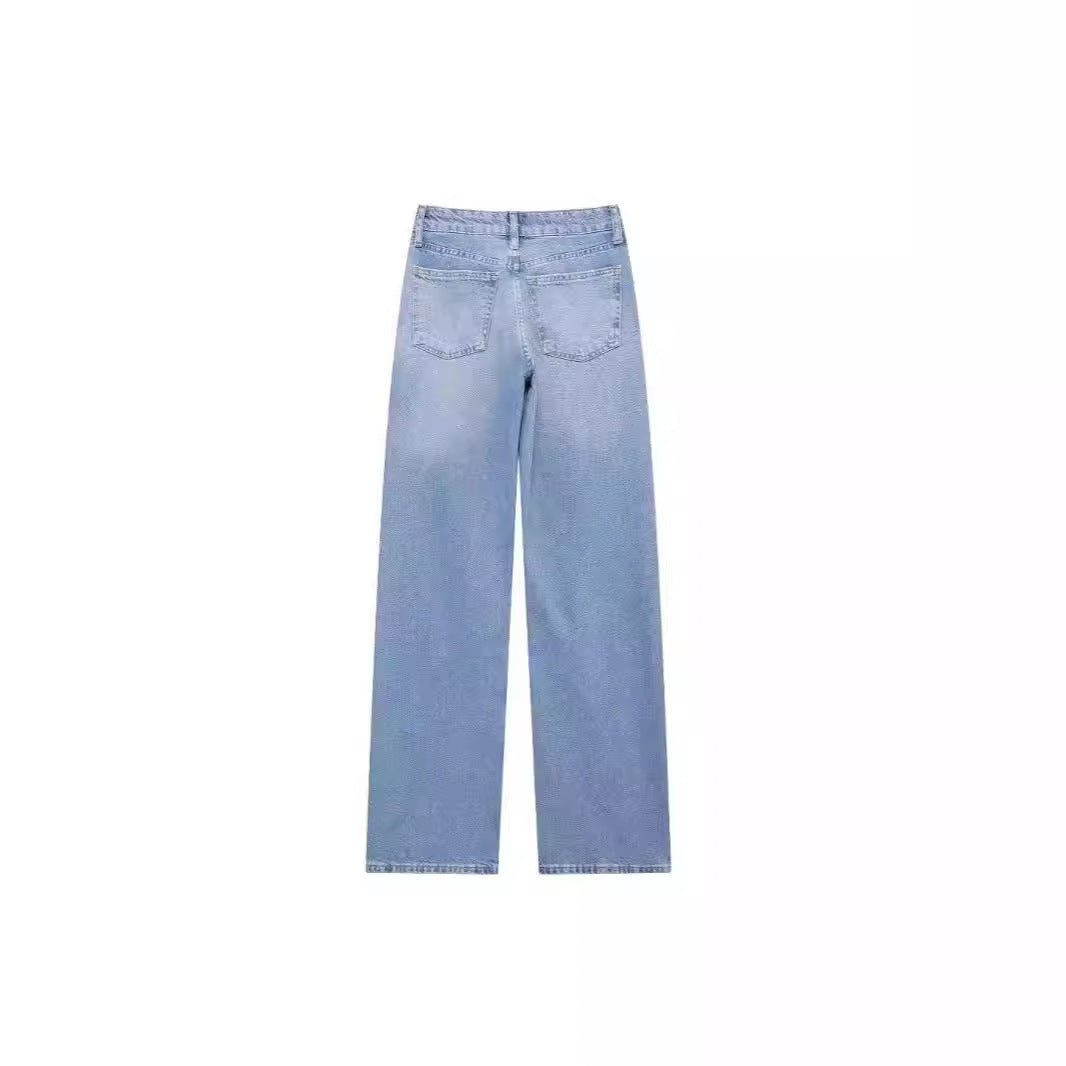Versatile Sequin Wide Leg Denim Pants  DP25C928