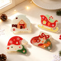 Cute Cartoon Print Snowman Christmas Hair Claw 6W6HCP1616