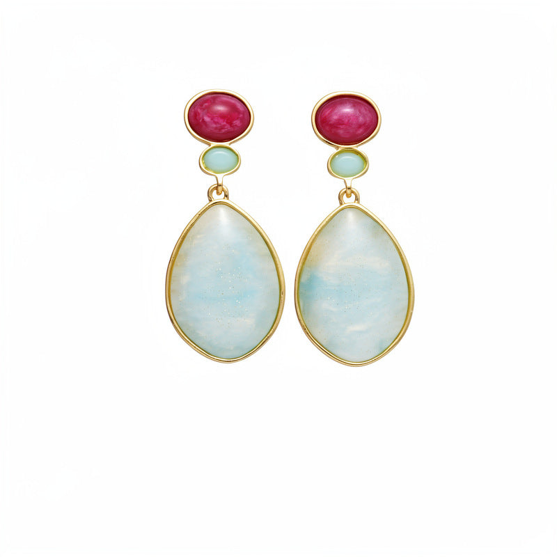 Resin Teardrop Dangle Earrings - DippedShop Wholesale - #2995