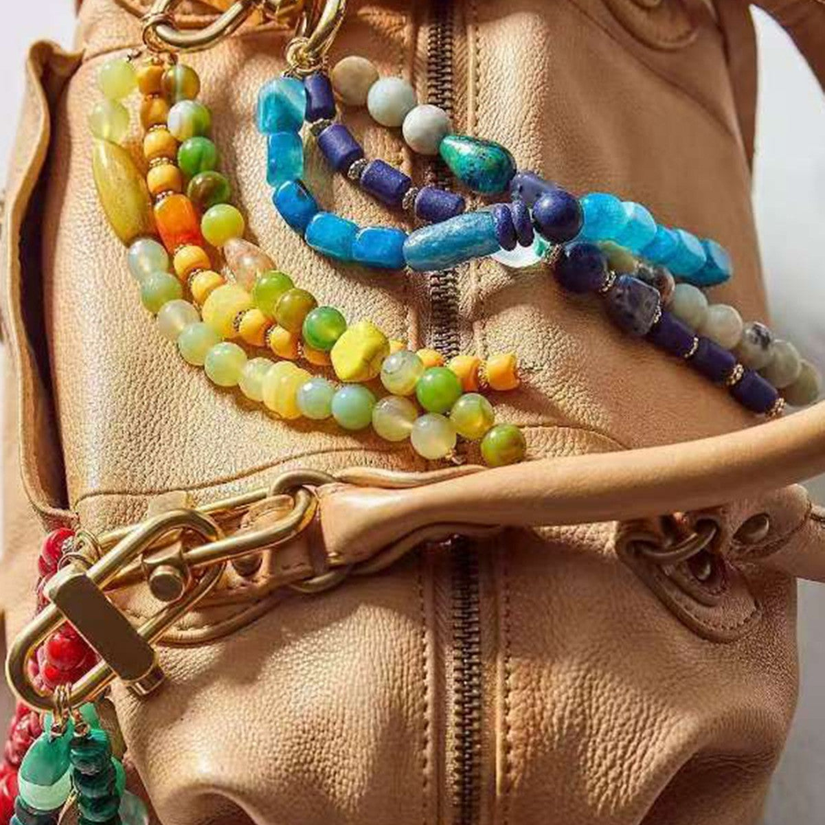 Vintage Agate Beaded Keychain - DippedShop Wholesale - #3235