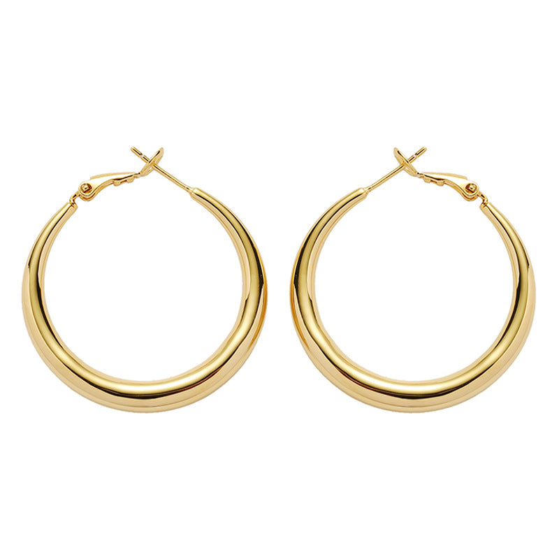 Minimalist Gold Plated Hoop Earring 6W6JER572