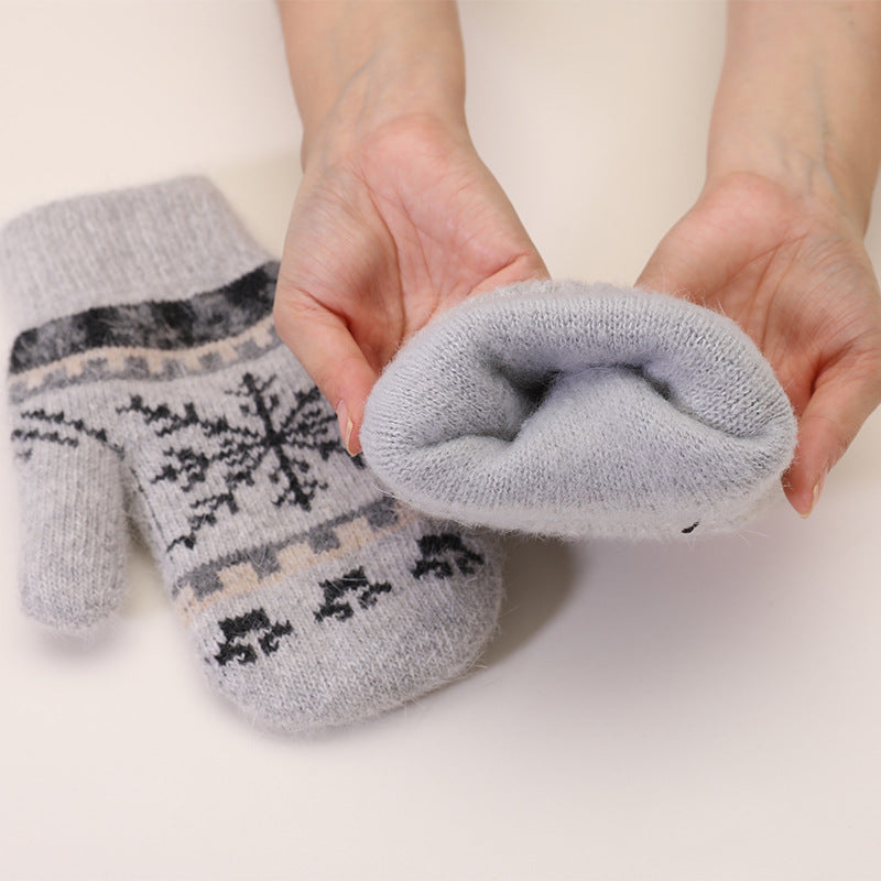 Snowflake Knit Mittens - DippedShop Wholesale - #5539