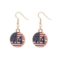 Retro Gold Plated USA Flag Pendant Hook Earrings 8ZA6JER305L