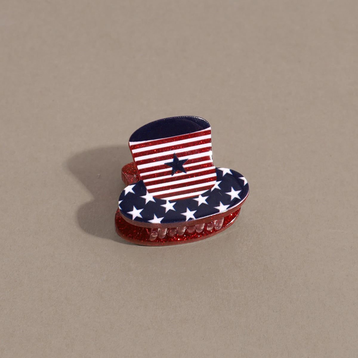 Trendy American Flag Hat Shape Lightweight Hair Clip 8AS6HCP61T