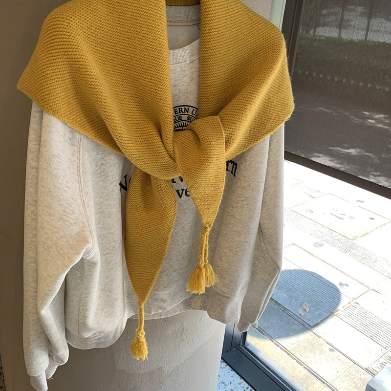 Knit Triangle Scarf Shawl - DippedShop Wholesale - #7555