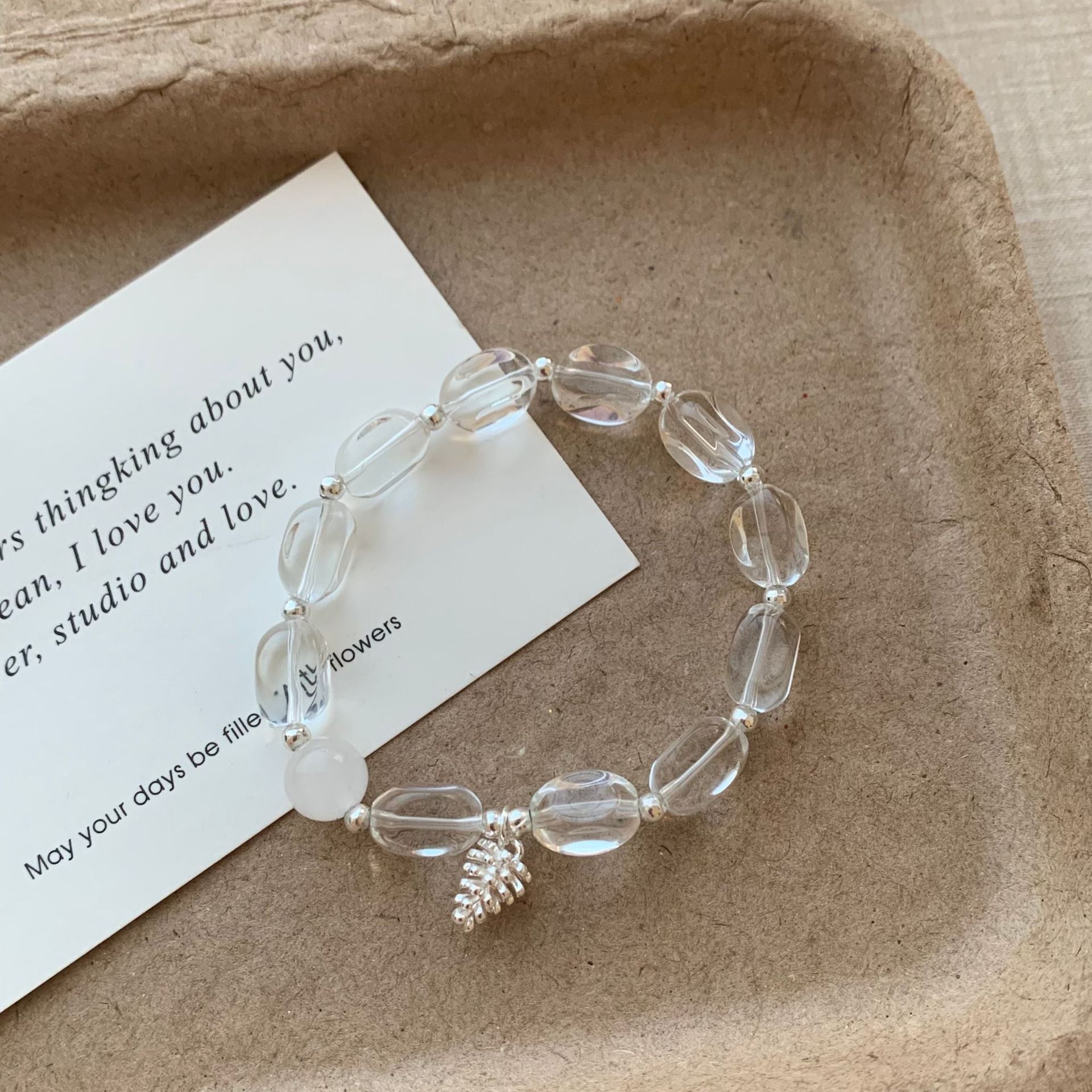 Natural Irregular Crystal Beaded Chain Bracelet 6W6JBR478