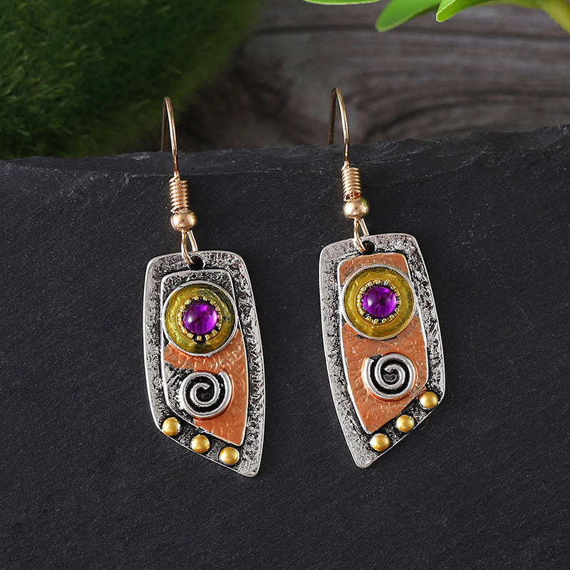 Irregular Silver Drop Dangle Hook Earrings DP25E599
