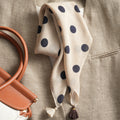Simple Polka Dots Print Tassel Silk Scarf 6W6NSI200