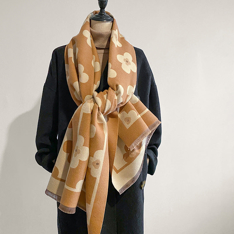 Floral Thermal Shawl Scarf - DippedShop Wholesale - #8083
